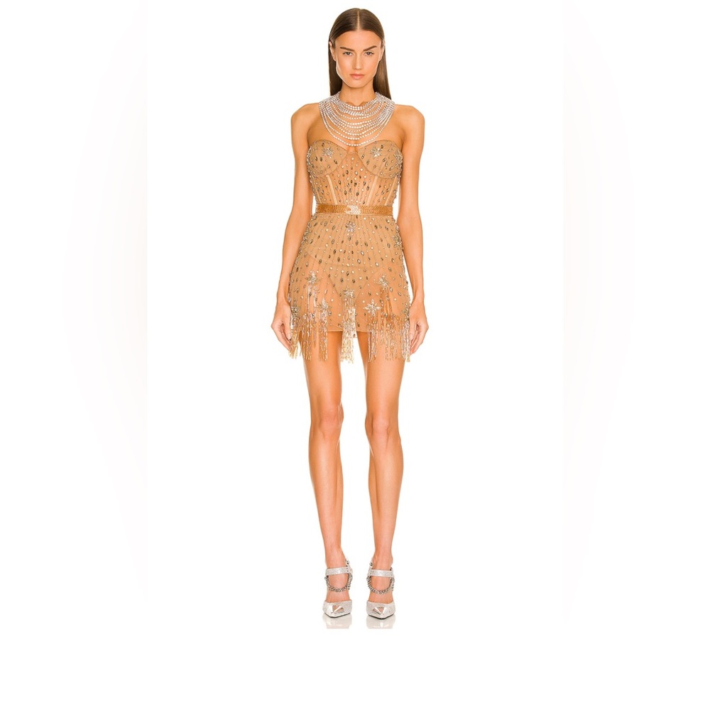 DUNDAS x REVOLVE Marilyn Embellished Mini Dress in Gold